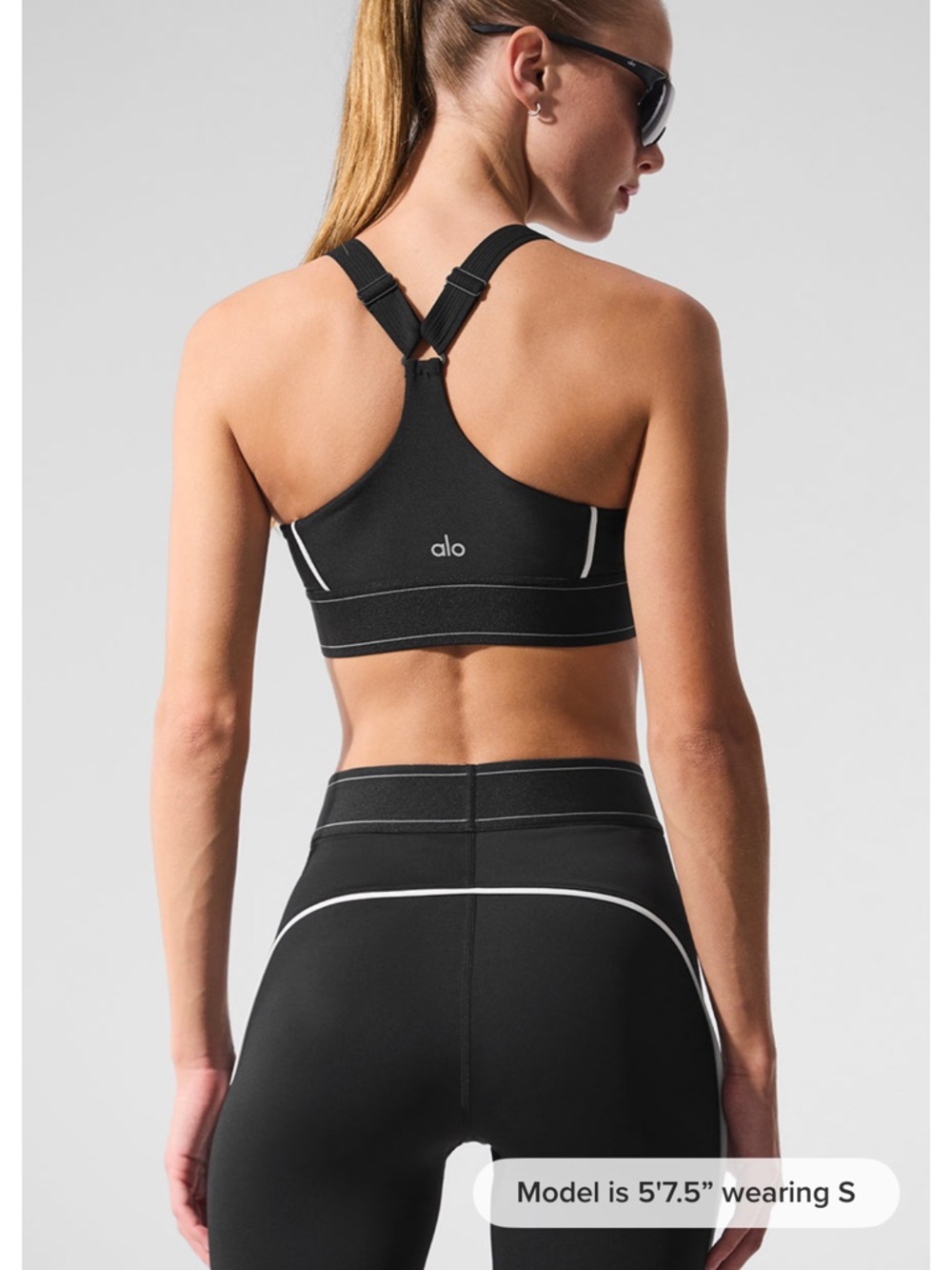 ALO Yoga Airlift Suit Up Bra - Black/White - Picture 6 of 6
